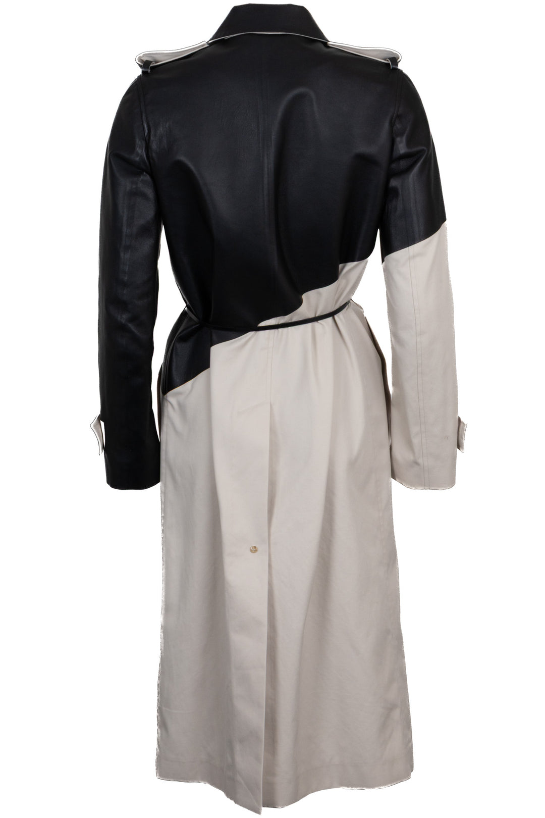 BOTTEGA VENETA 2020 Triangle Belted Trench Coat Leather Black