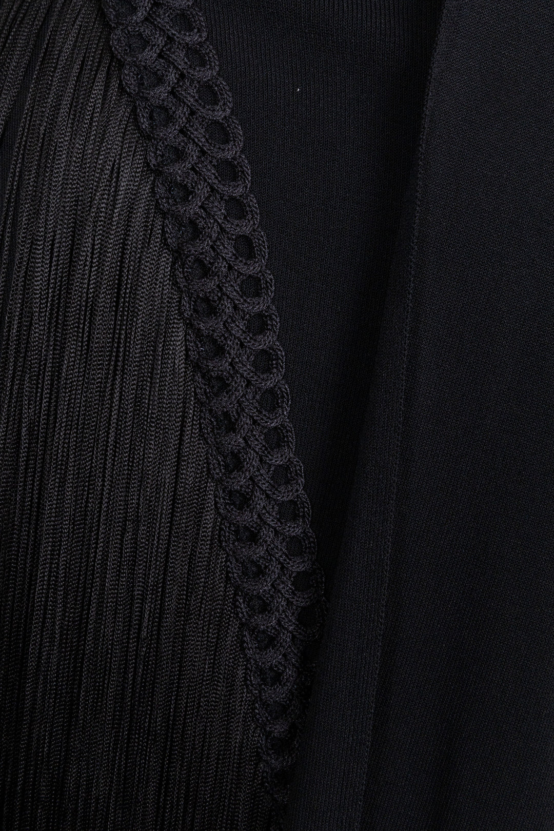 ELIE SAAB Fringed Shawl Long Sleeve Dress Black