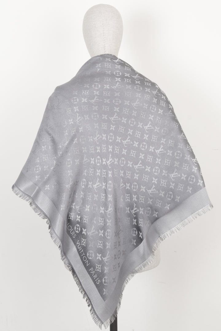 Écharpe à franges LOUIS VUITTON MNG Gris argenté