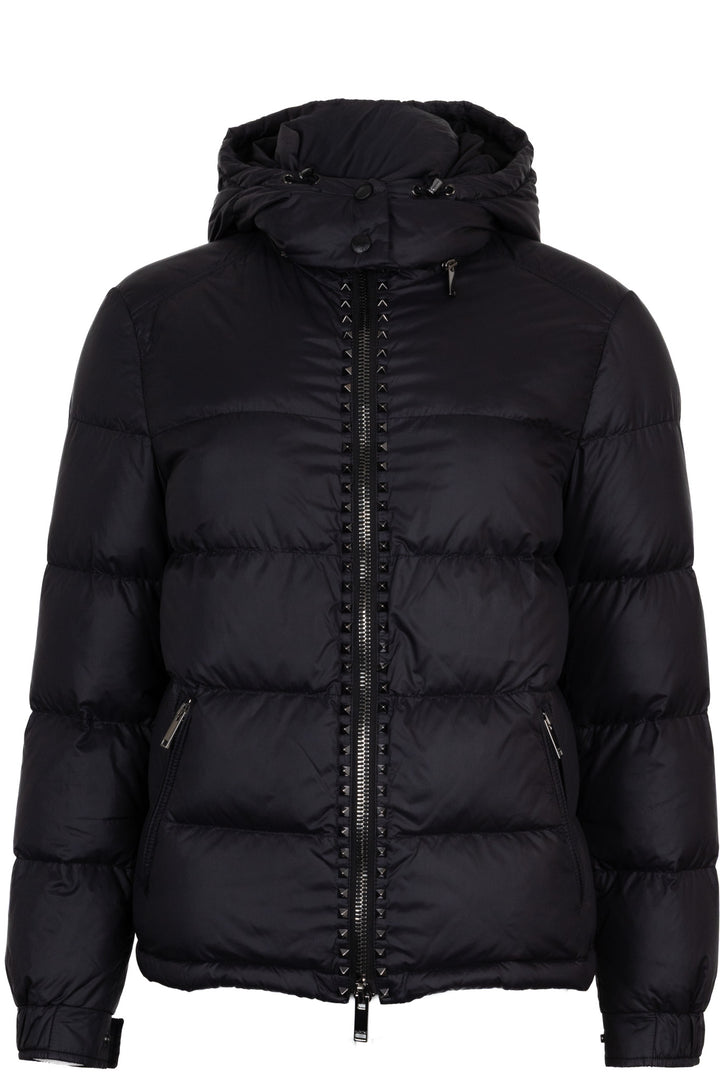 VALENTINO Rockstud Hooded Down Jacket Black