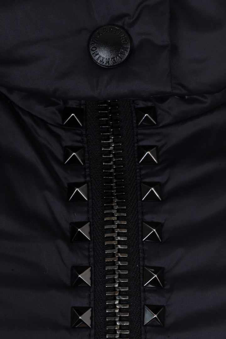 VALENTINO Rockstud Hooded Down Jacket Black