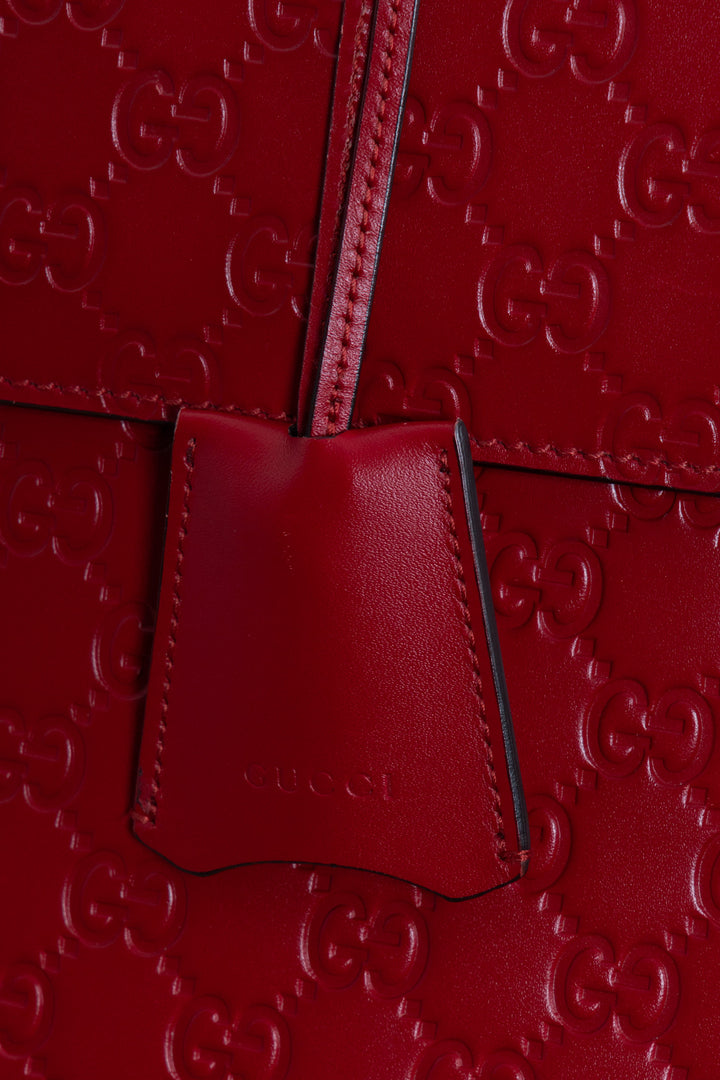 GUCCI Padlock GG Supreme Bag Leather Red