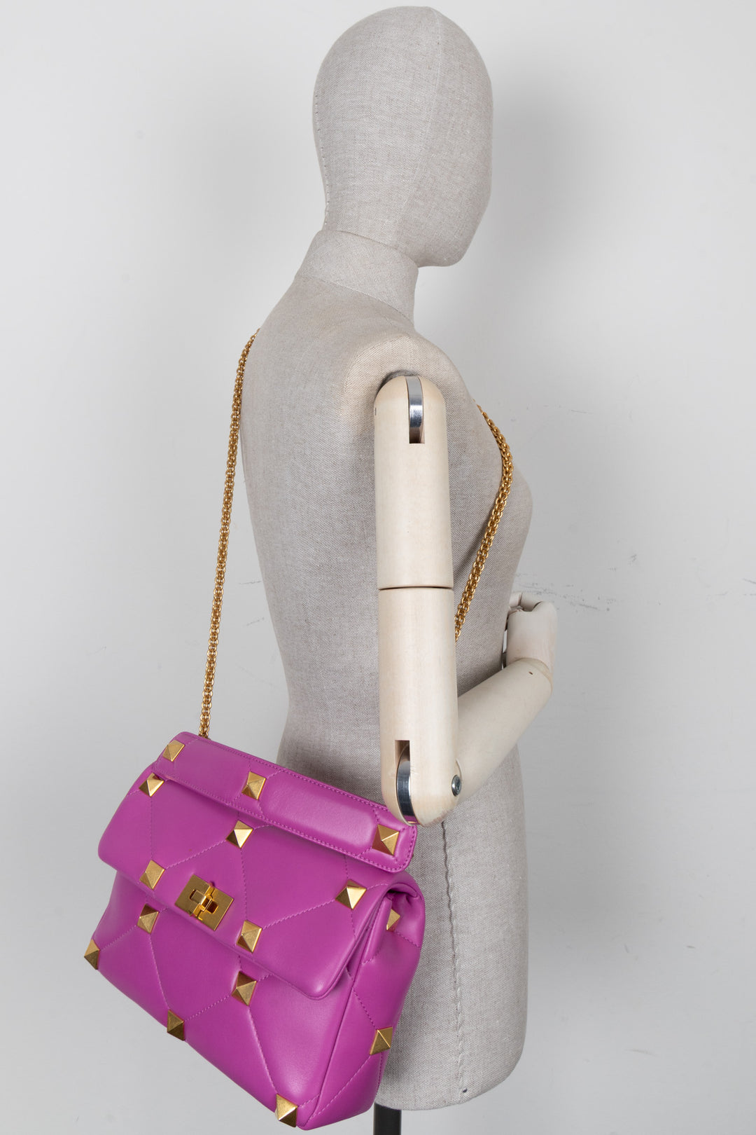 VALENTINO Roman Stud Top Handle Bag Pink