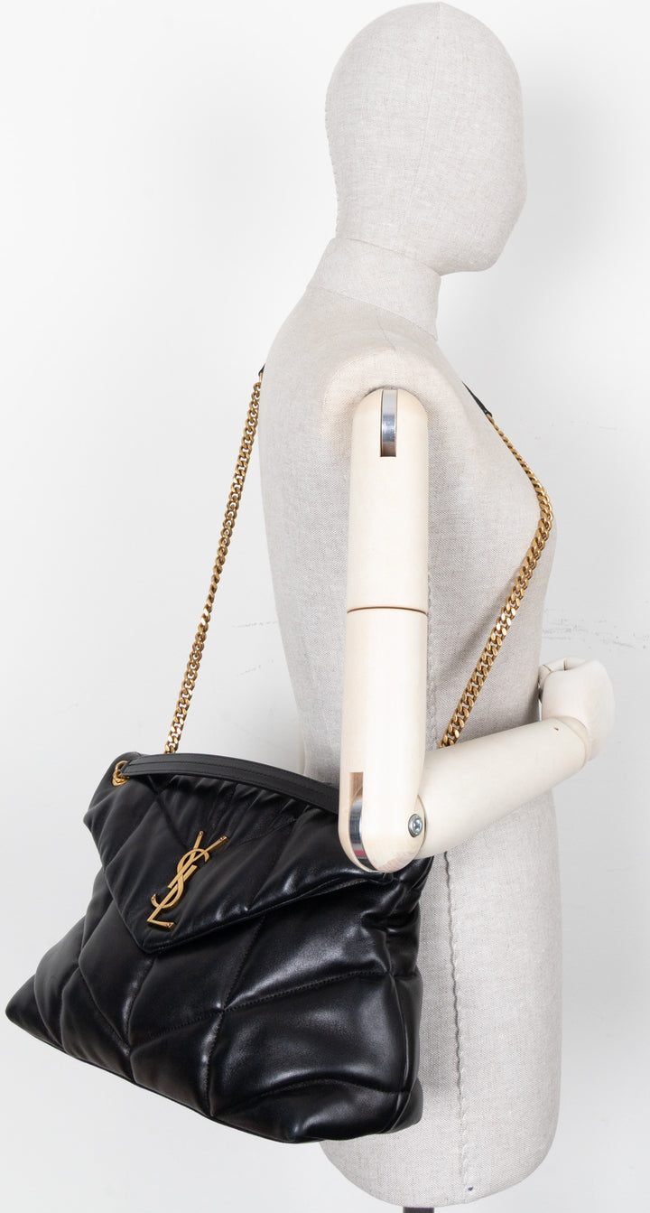 SAINT LAURENT Loulou Puffer Medium Bag Black