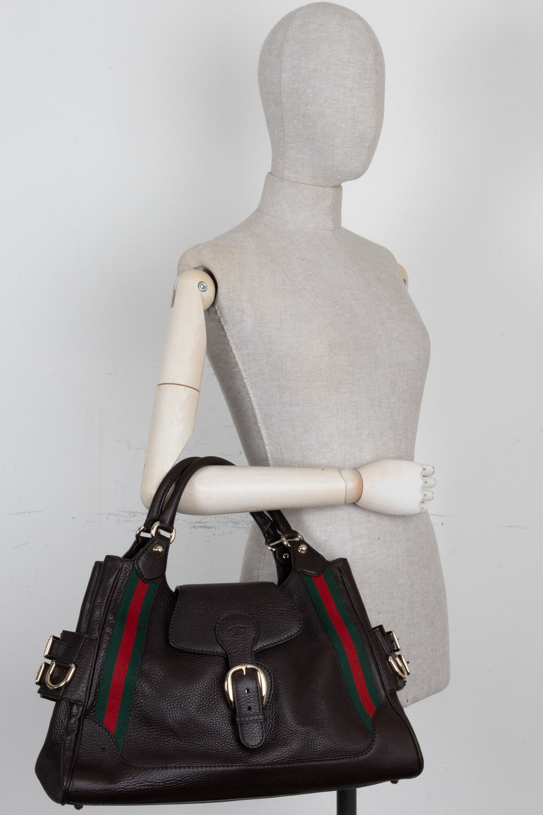 GUCCI Heritage Web Shoulder Bag Brown