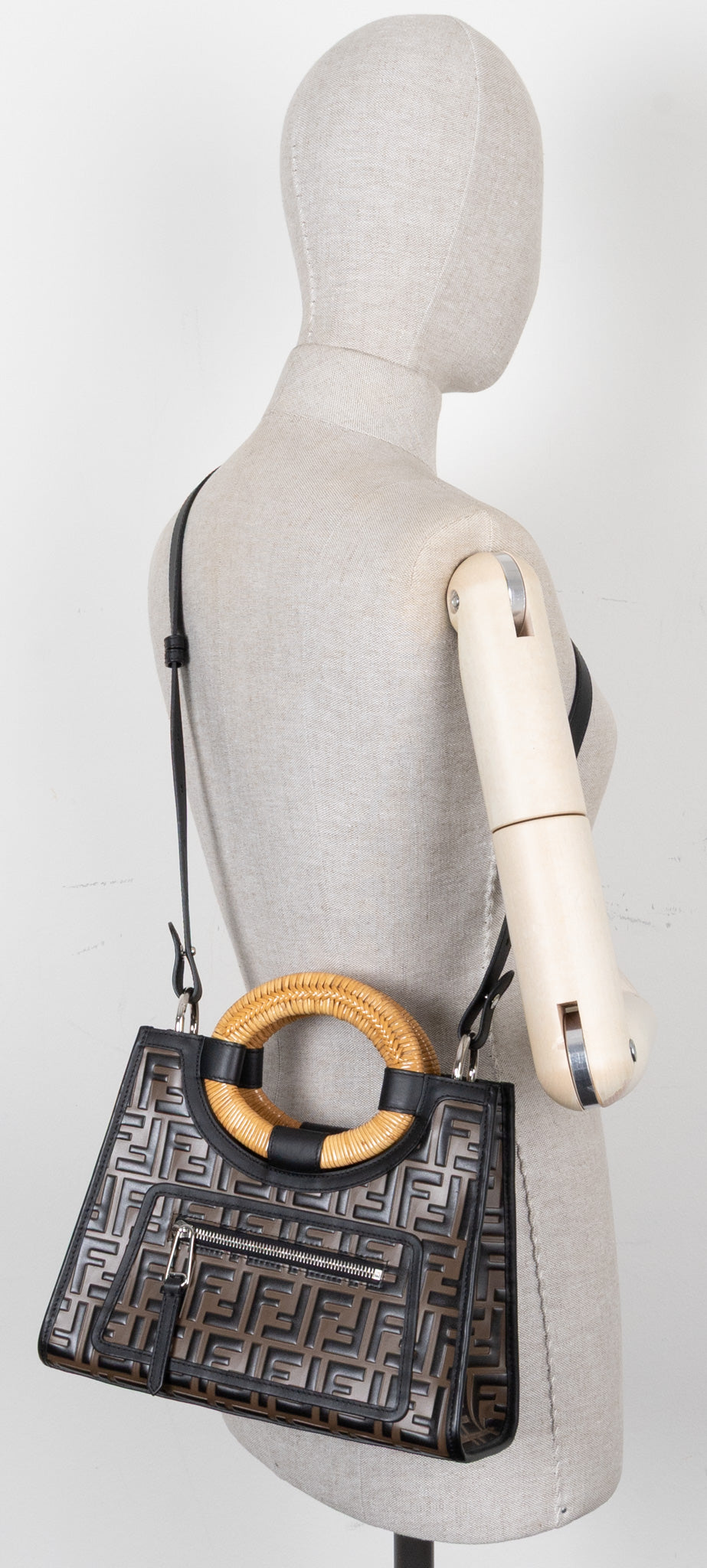 FENDI Runaway Tote Small Zucca Brown