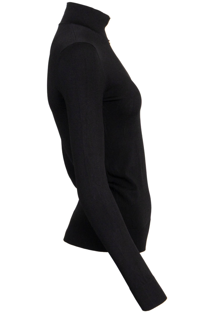 LOUIS VUITTON Shoulder Zip Turtleneck Viscose Black