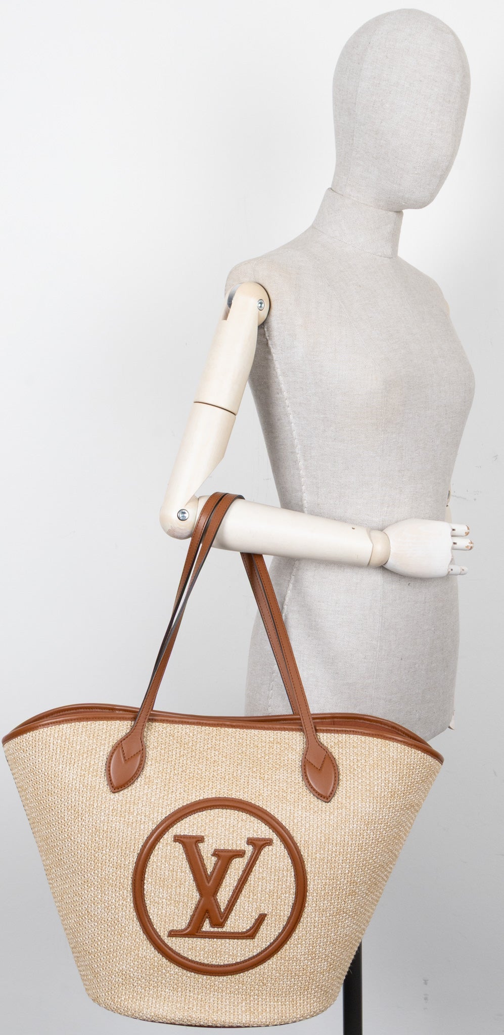 LOUIS VUITTON Saint Jacques Bag NM Raffia Beige