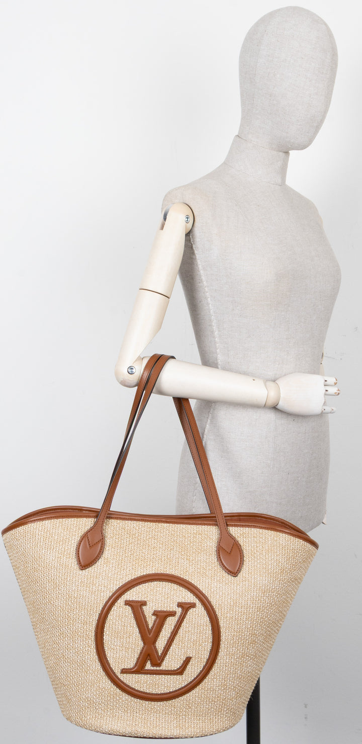 LOUIS VUITTON Saint Jacques Bag NM Raffia Beige