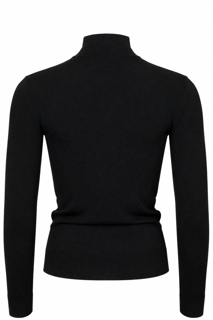 LOUIS VUITTON Shoulder Zip Turtleneck Viscose Black