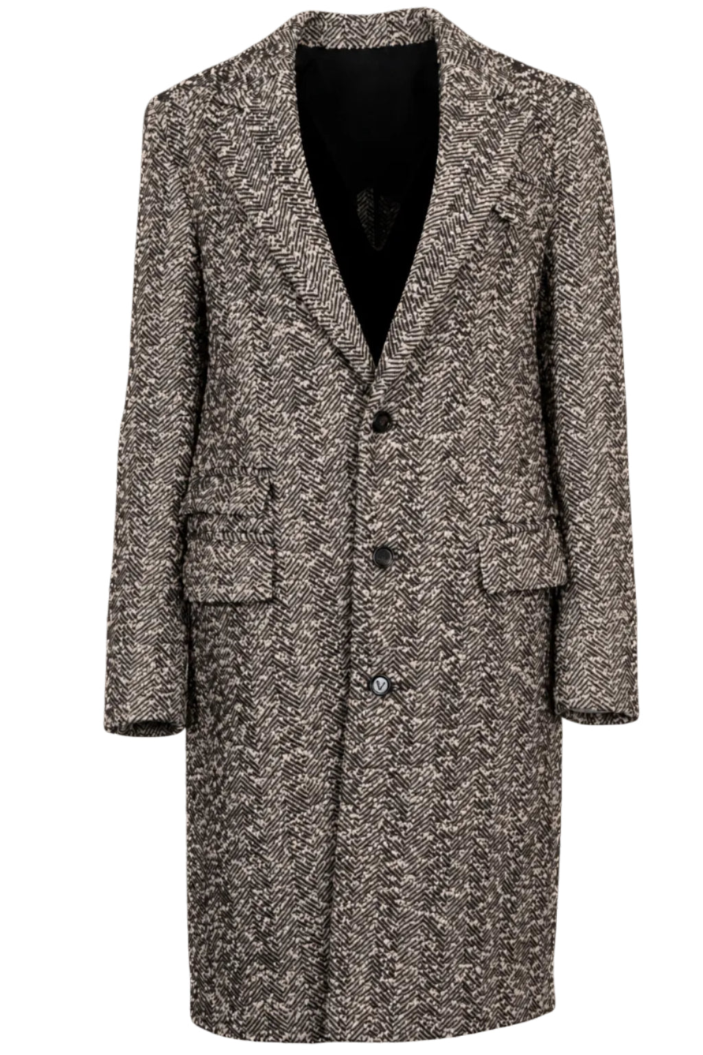 Manteau en bouclé à motif chevrons BOTTEGA VENETA en laine marron