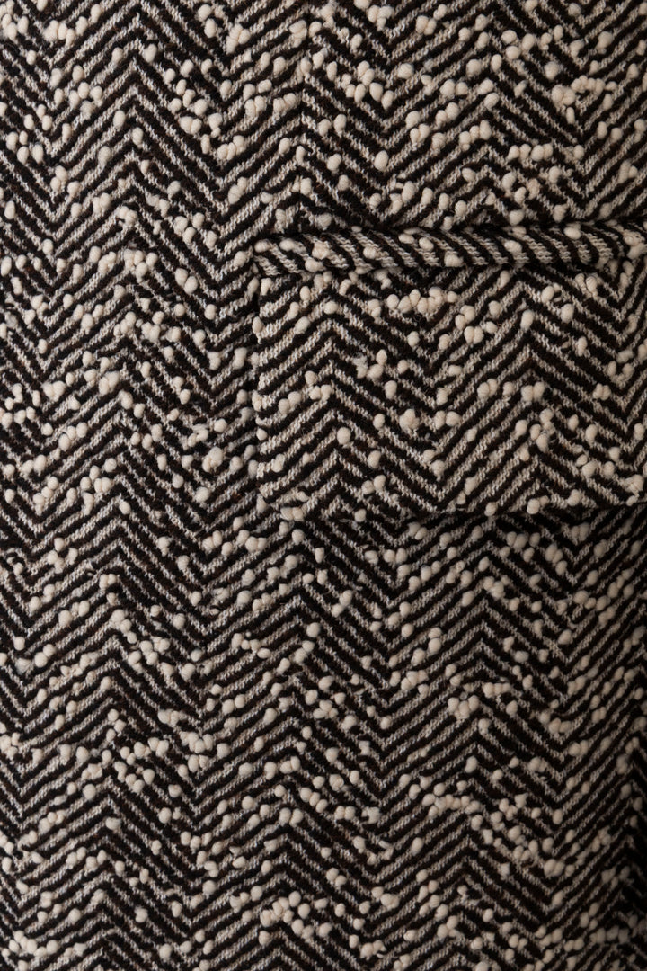 Manteau en bouclé à motif chevrons BOTTEGA VENETA en laine marron