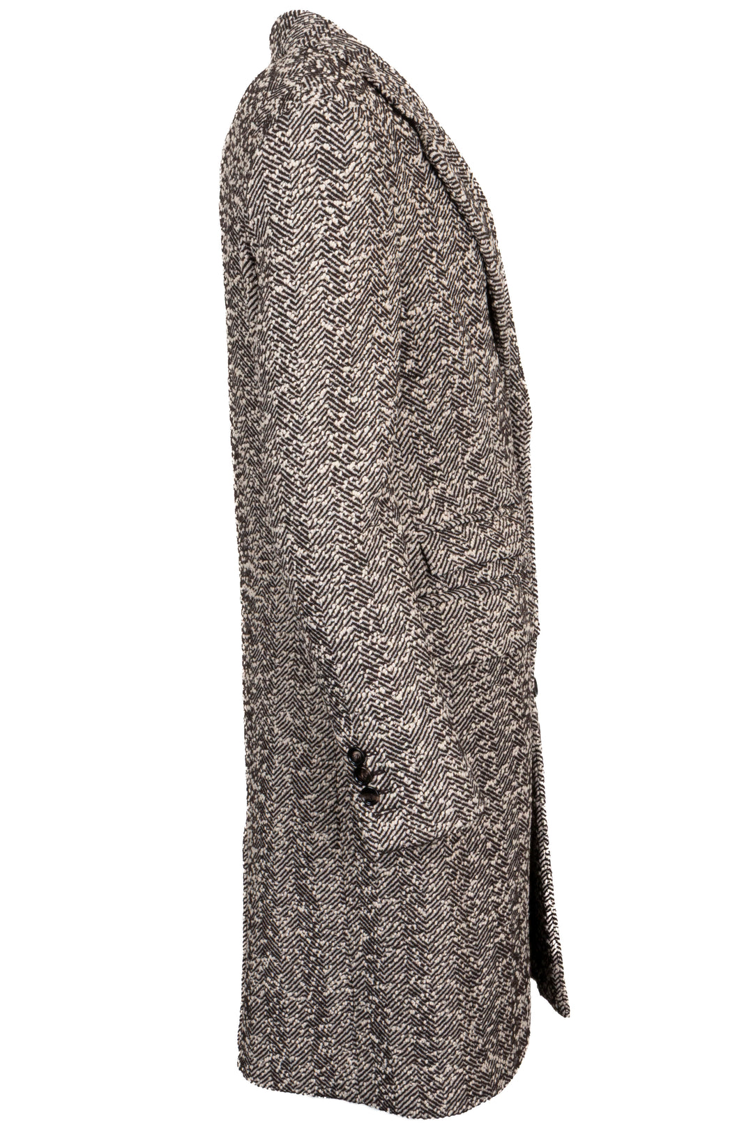 Manteau en bouclé à motif chevrons BOTTEGA VENETA en laine marron