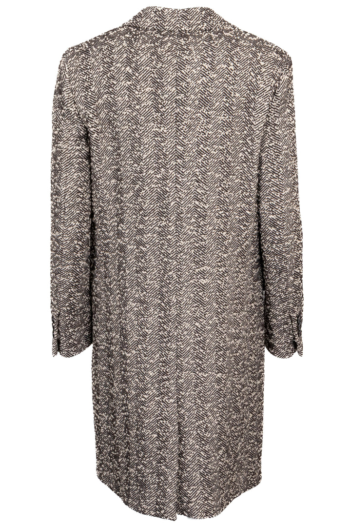 Manteau en bouclé à motif chevrons BOTTEGA VENETA en laine marron