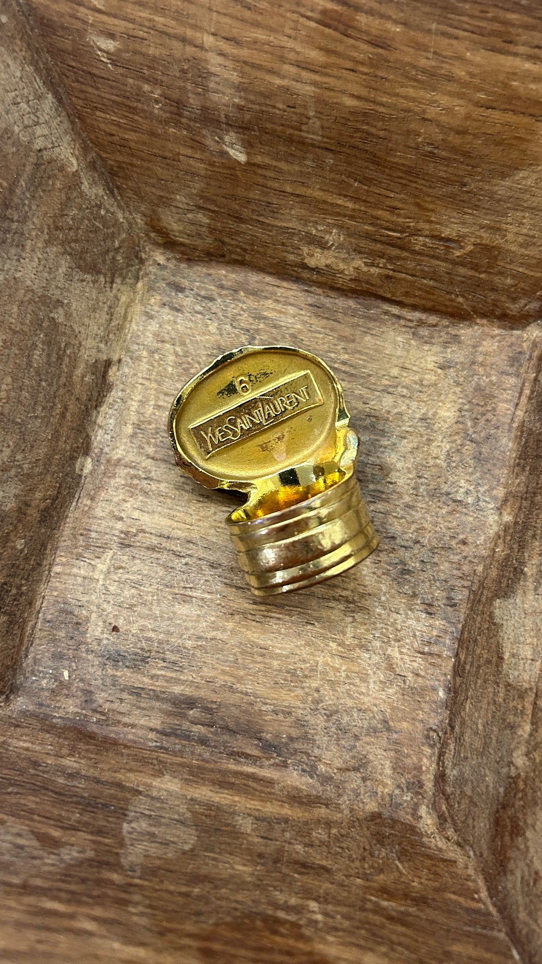YSL Arty Ring White Stone Gold