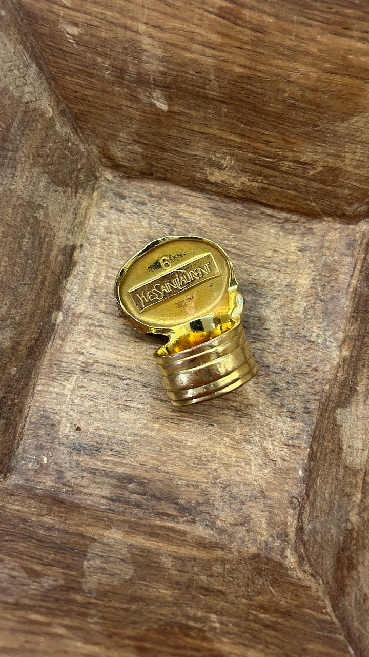 YSL Arty Ring White Stone Gold