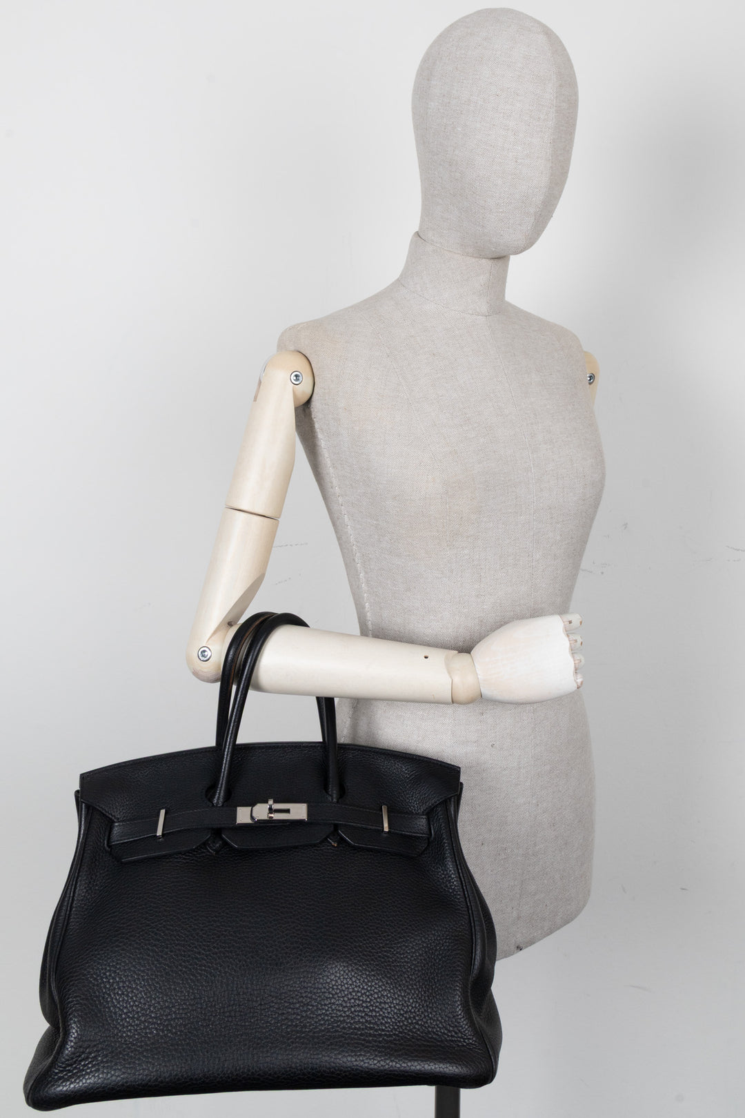 HERMÈS Birkin 35 Retourne Clemence Noir Palladium