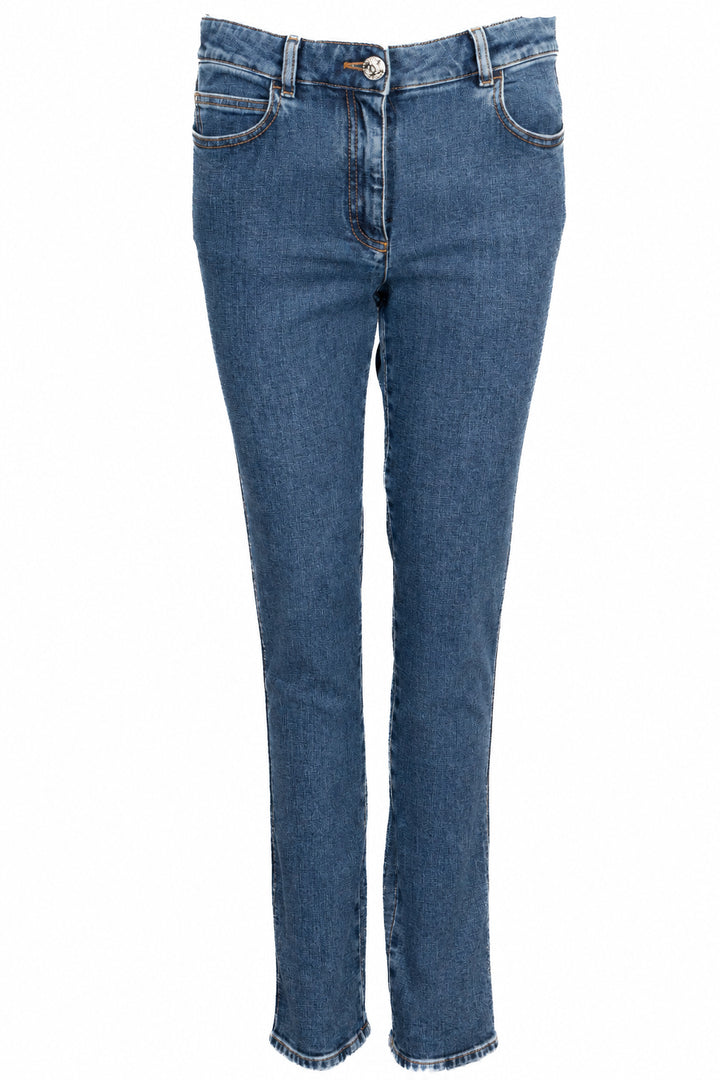 CHANEL 2023 Shearling CC Denim Pants Denim Denim Blue