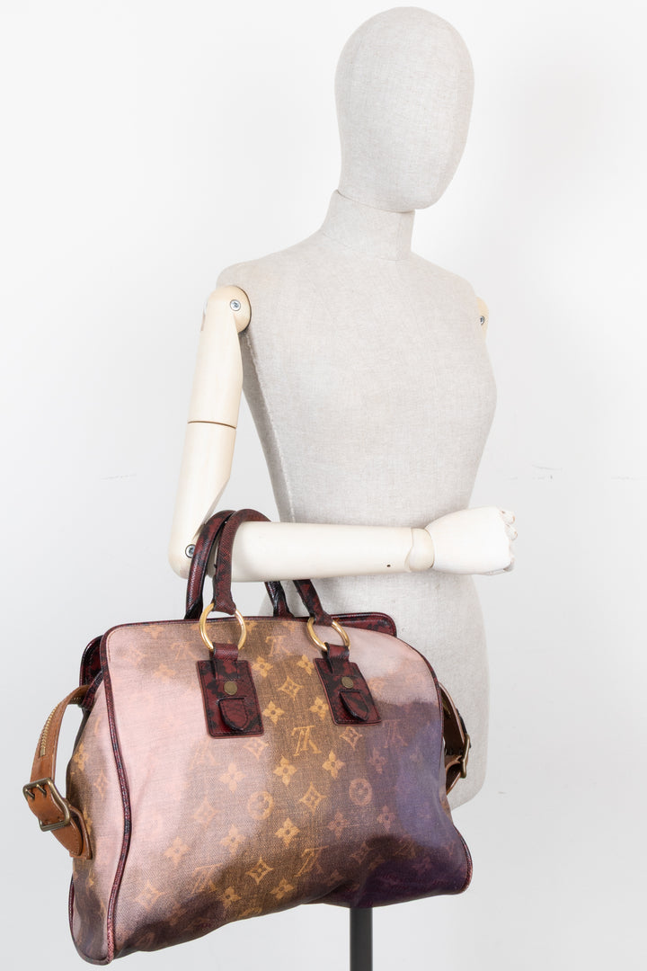LOUIS VUITTON Richard Prince Graduate Jokes Bag MNG Python Burgundy