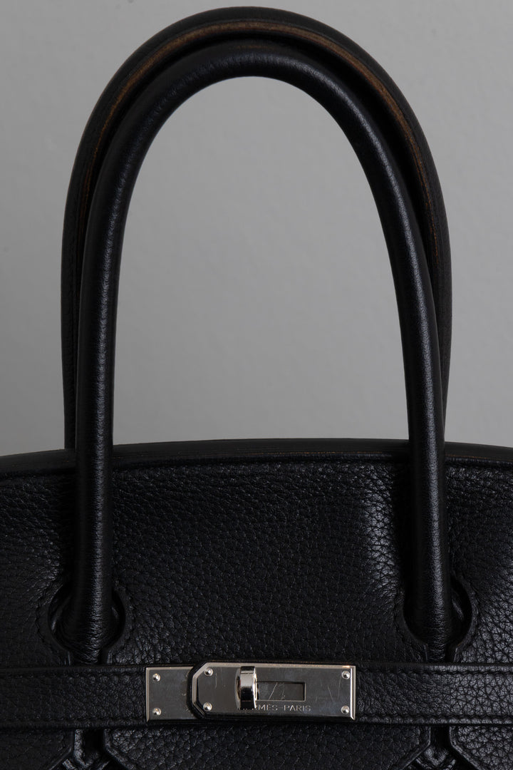 HERMÈS Birkin 35 Retourne Clemence Noir Palladium