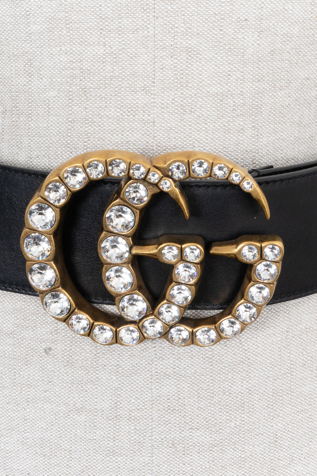 GUCCI Big Marmont GG Belt Crystal Black