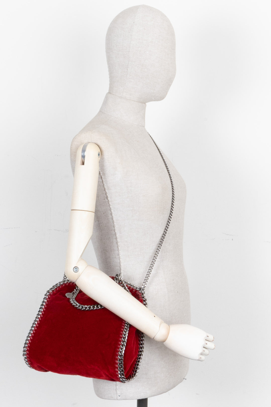 STELLA MCCARTNEY Falabella Bag Small Velvet Red