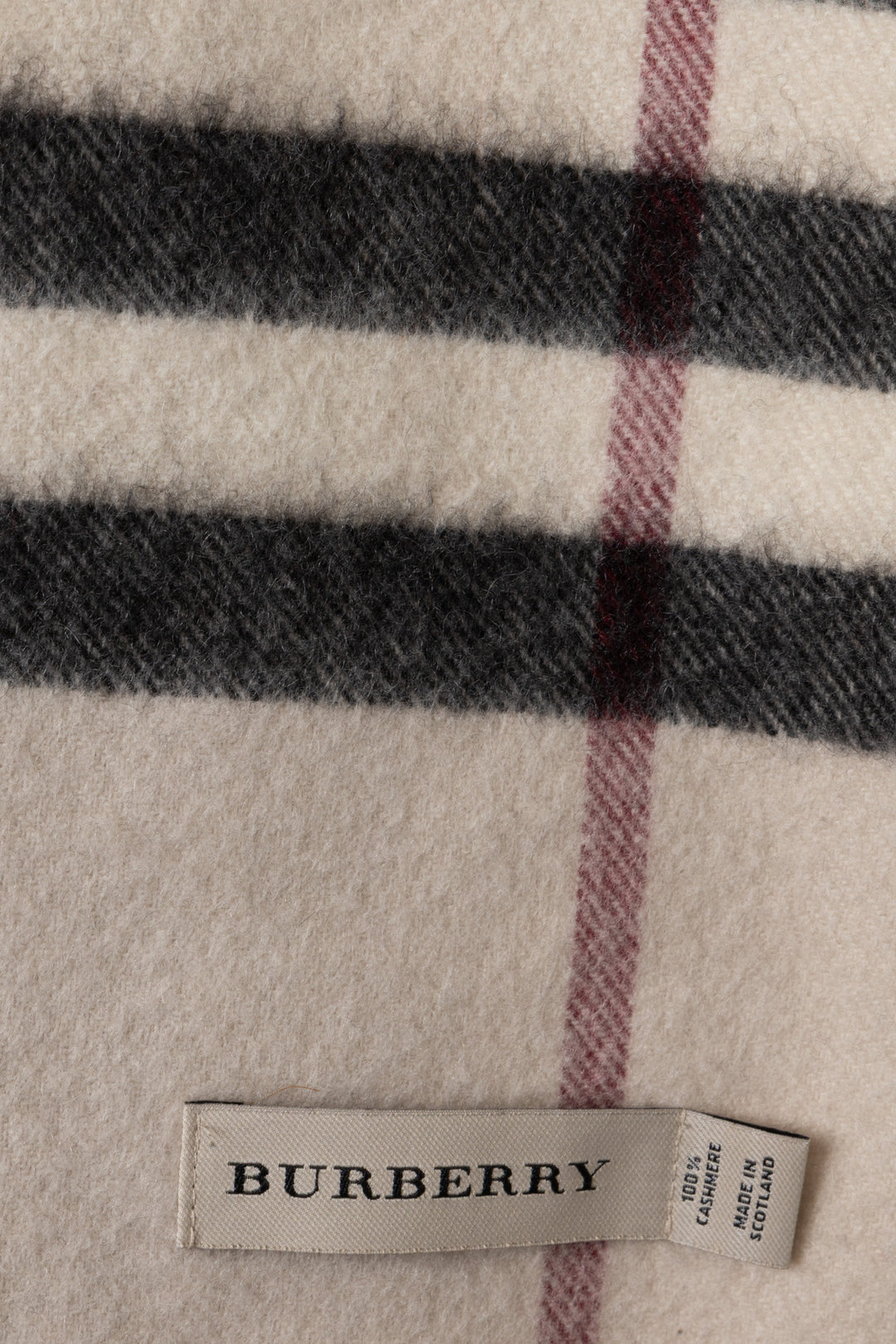 BURBERRY Check Print Scarf Cashmere Sand