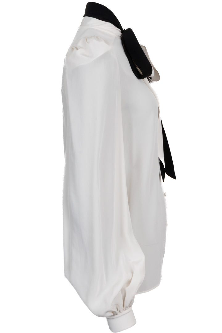 Chemise à lavallière GIVENCHY en soie blanc