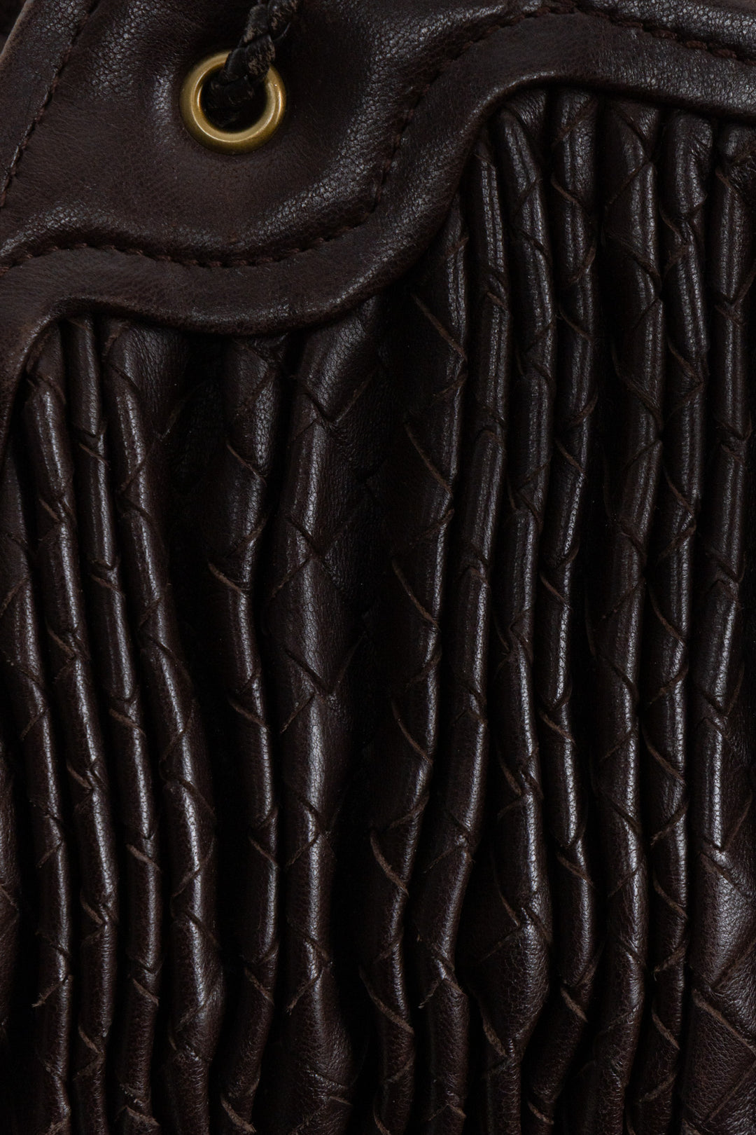 BOTTEGA VENETA Sac à bandoulière froncé Intrecciato Marron