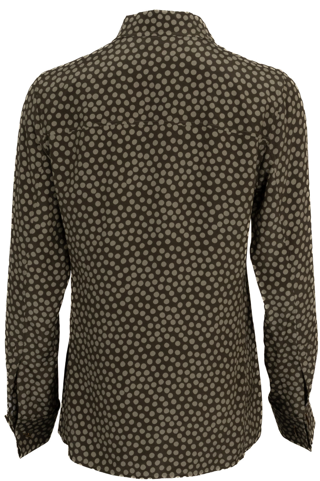 SAINT LAURENT Polka Dot Silk Shirt Green