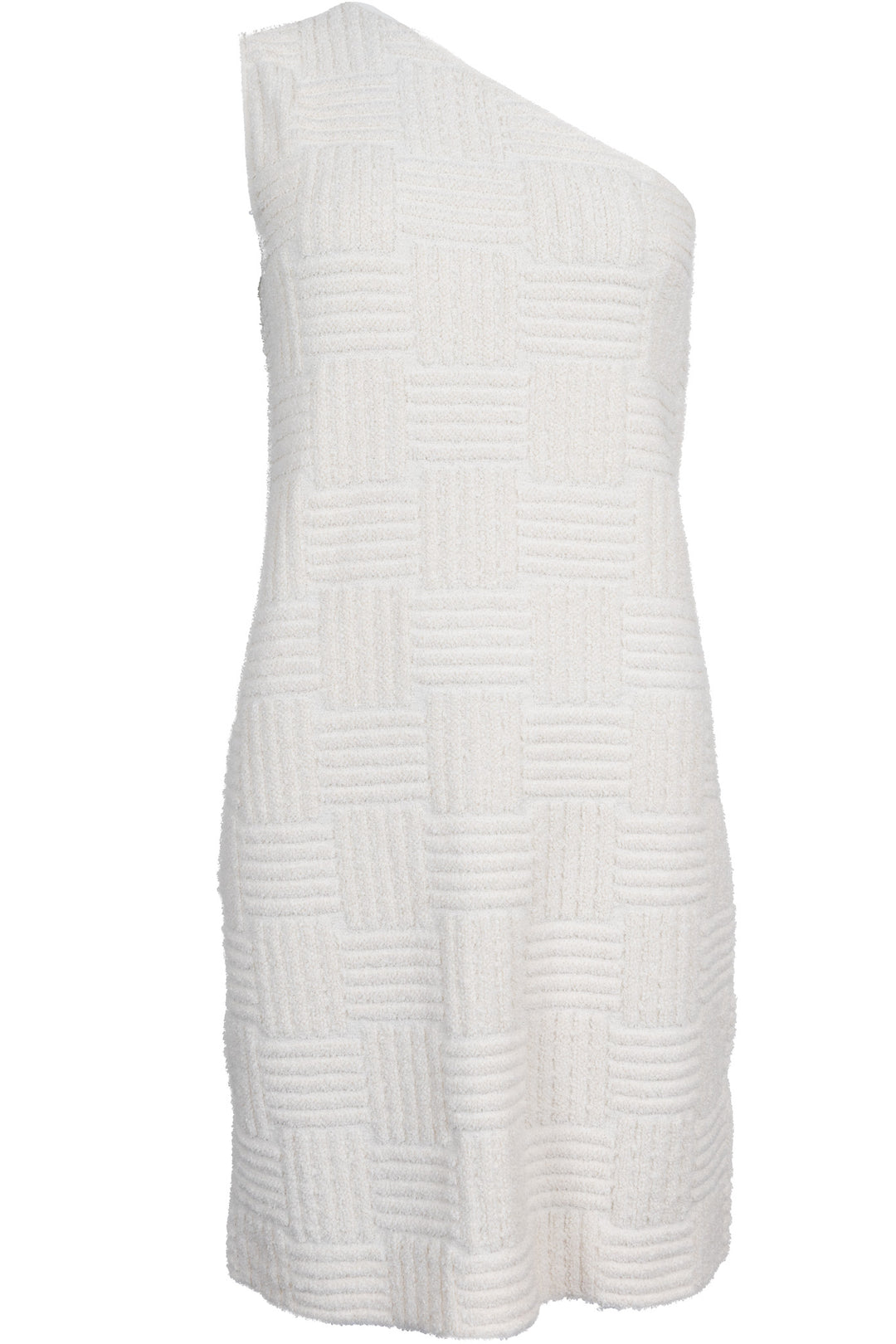 BOTTEGA VENETA Robe asymétrique en tissu éponge blanc cassé
