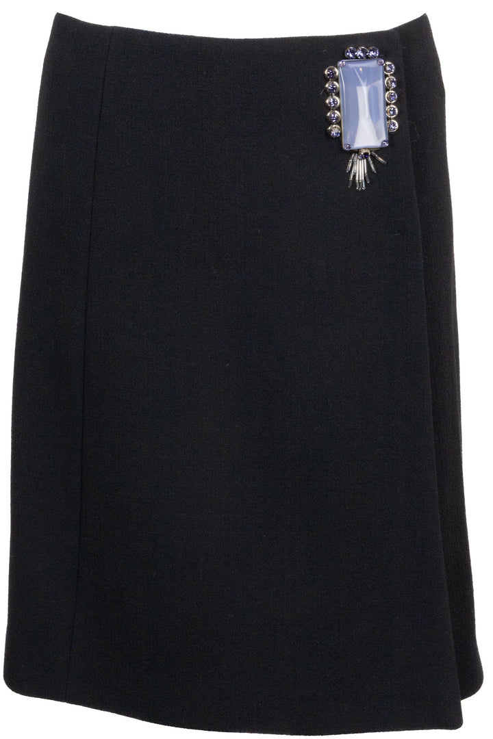 Broche pour jupe PRADA en laine noire