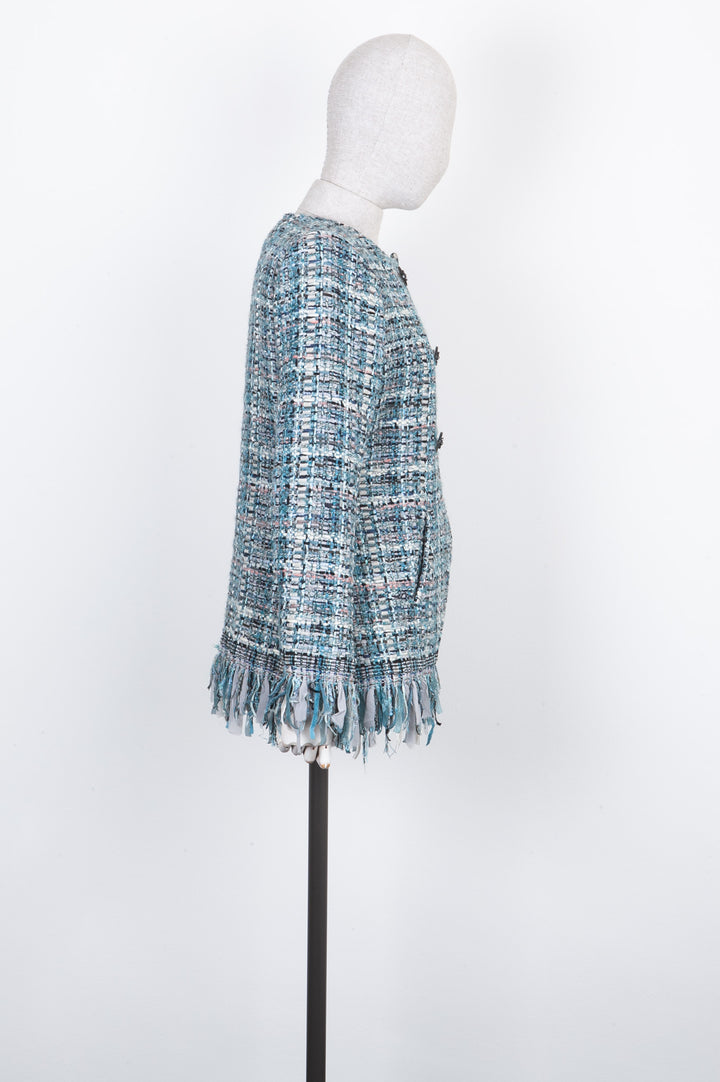 CHANEL Jacket Fantasy Tweed Blue