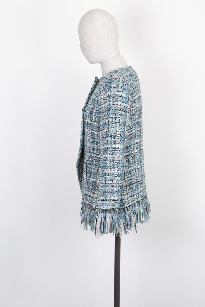 CHANEL Jacket Fantasy Tweed Blue