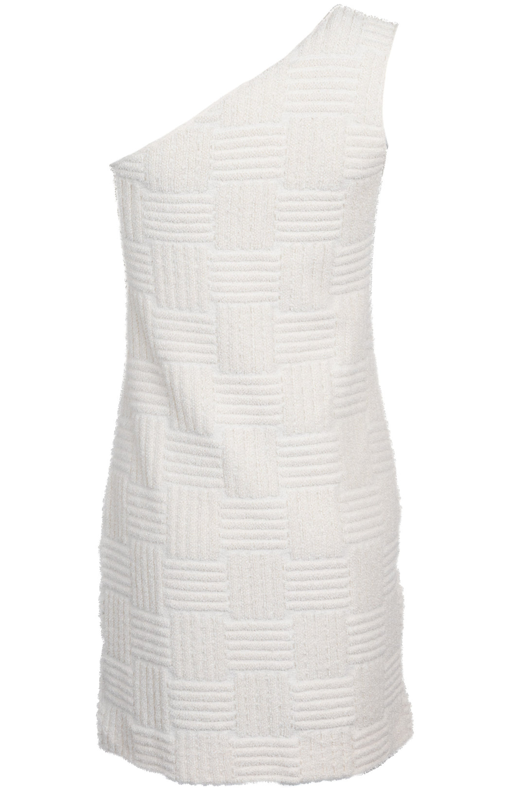 BOTTEGA VENETA Robe asymétrique en tissu éponge blanc cassé