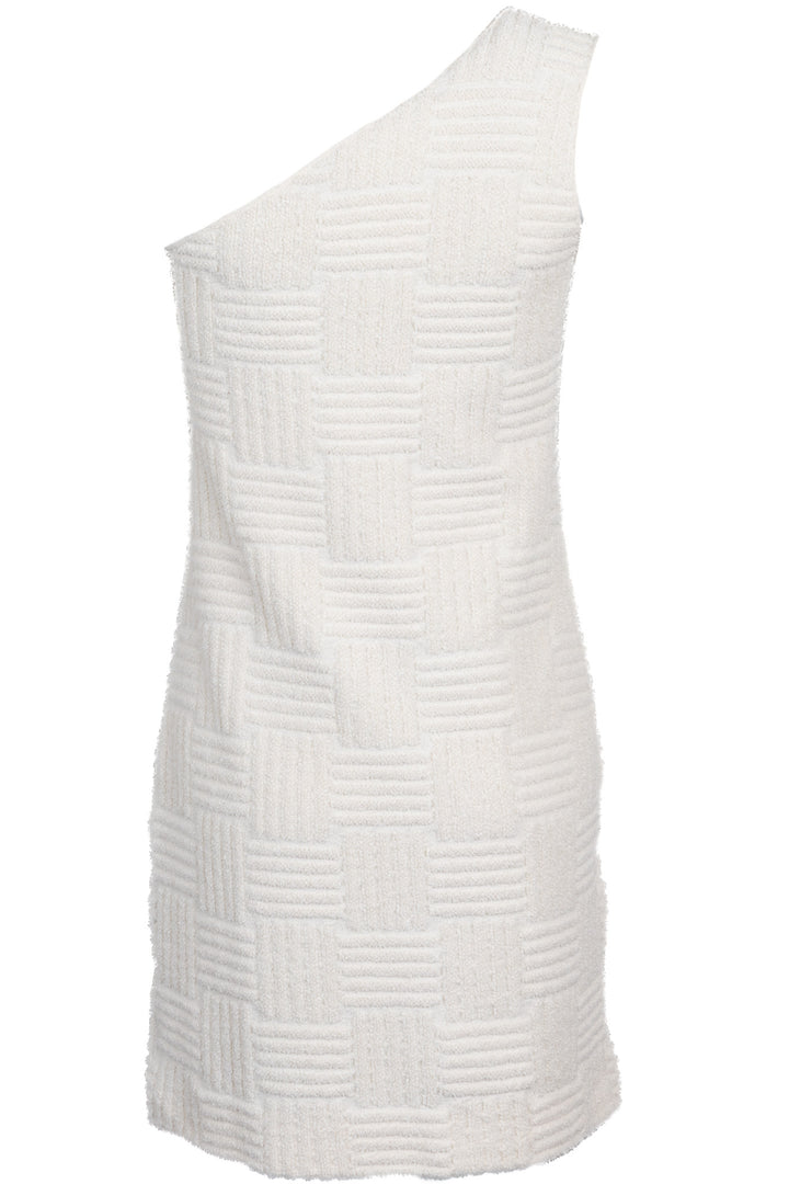 BOTTEGA VENETA Robe asymétrique en tissu éponge blanc cassé