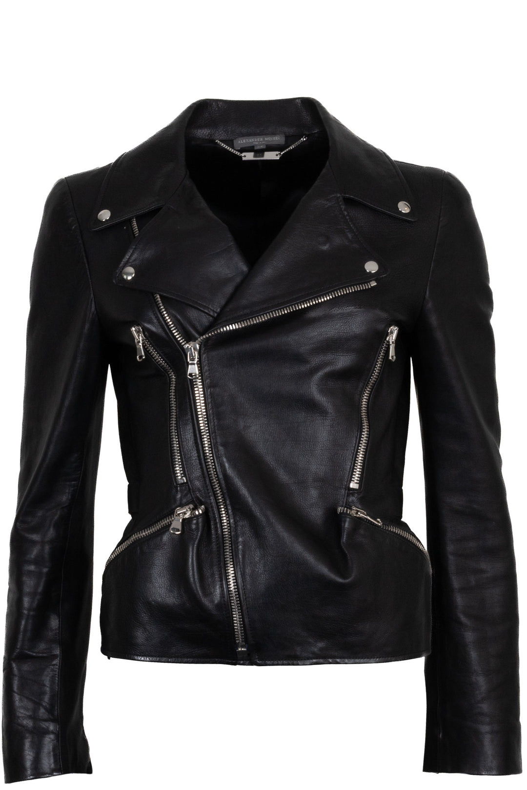 ALEXANDER MCQUEEN Classic Leather Jacket Black