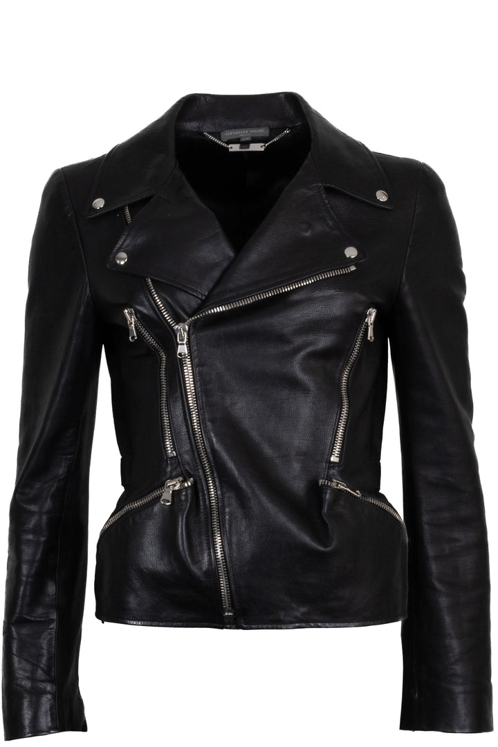 ALEXANDER MCQUEEN Classic Leather Jacket Black