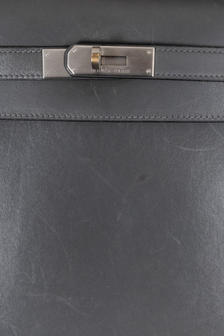 HERMÈS Kelly 32 Sellier Box Gris