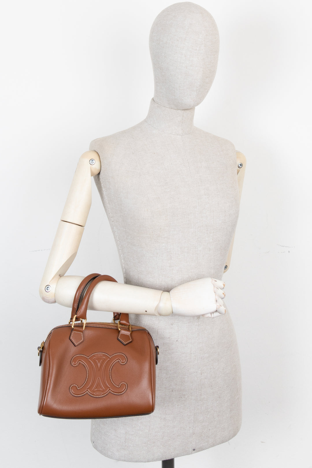 CELINE Triomphe Boston Bag Small Brown