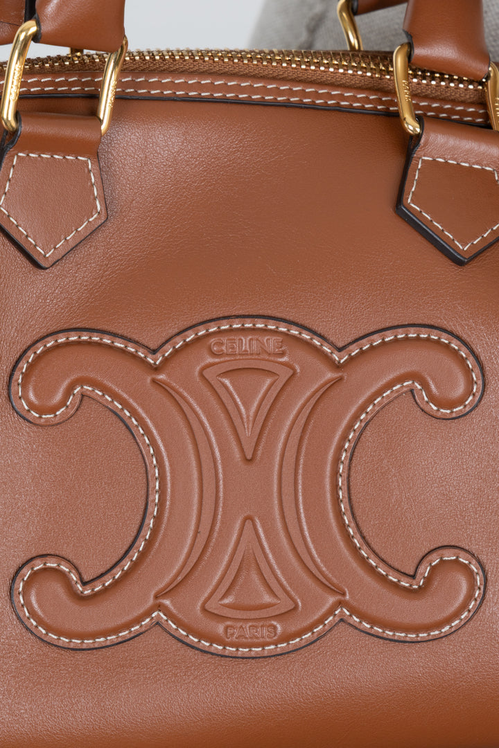 CELINE Triomphe Boston Bag Small Brown