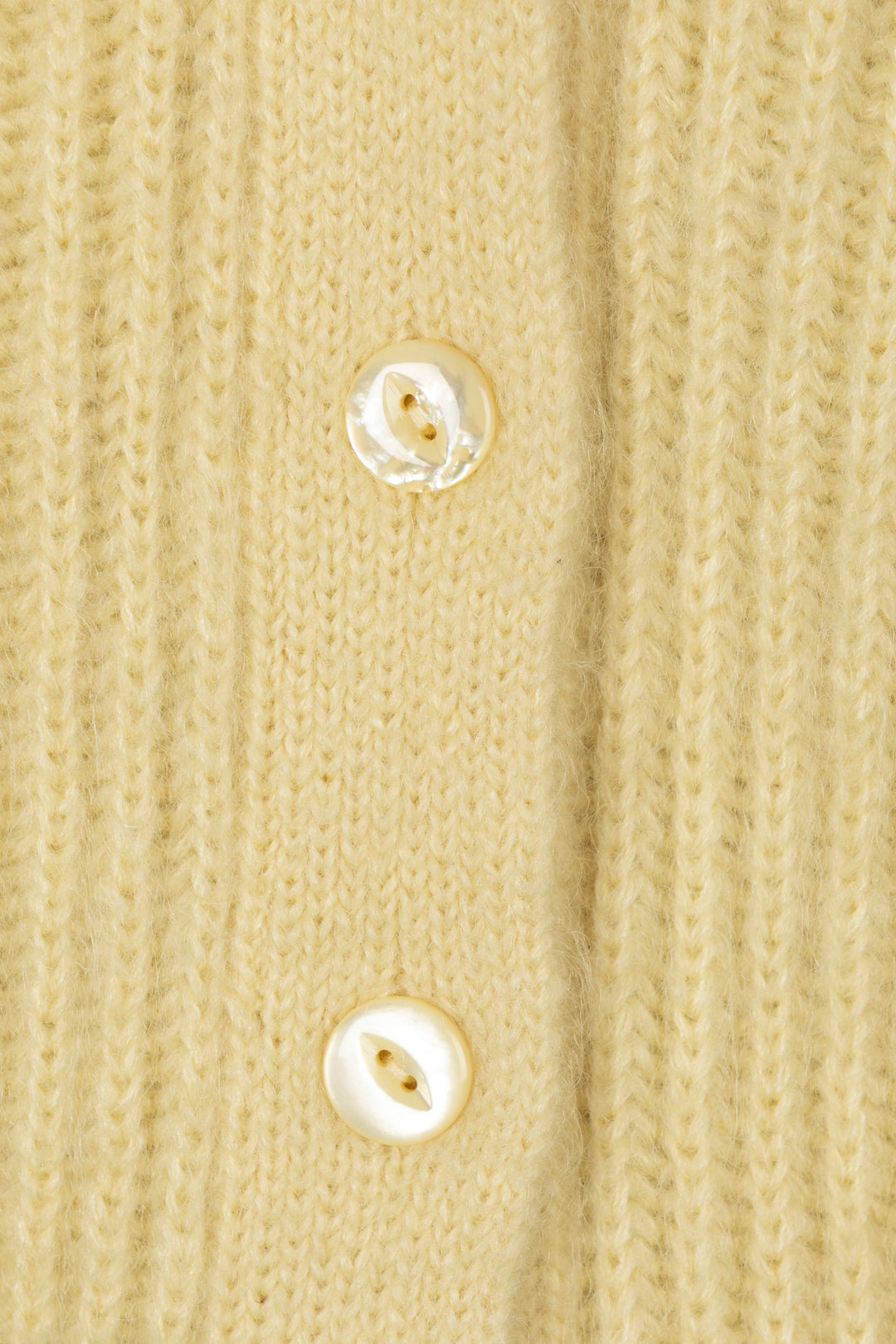 CELINE V Neck Knit Cardigan Mohair Yellow