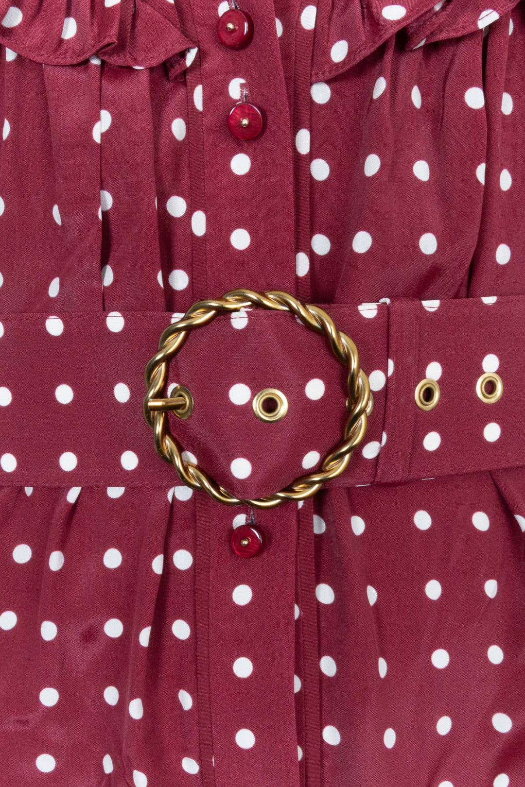 ZIMMERMANN Swing Dress Belted Burgundy white dots