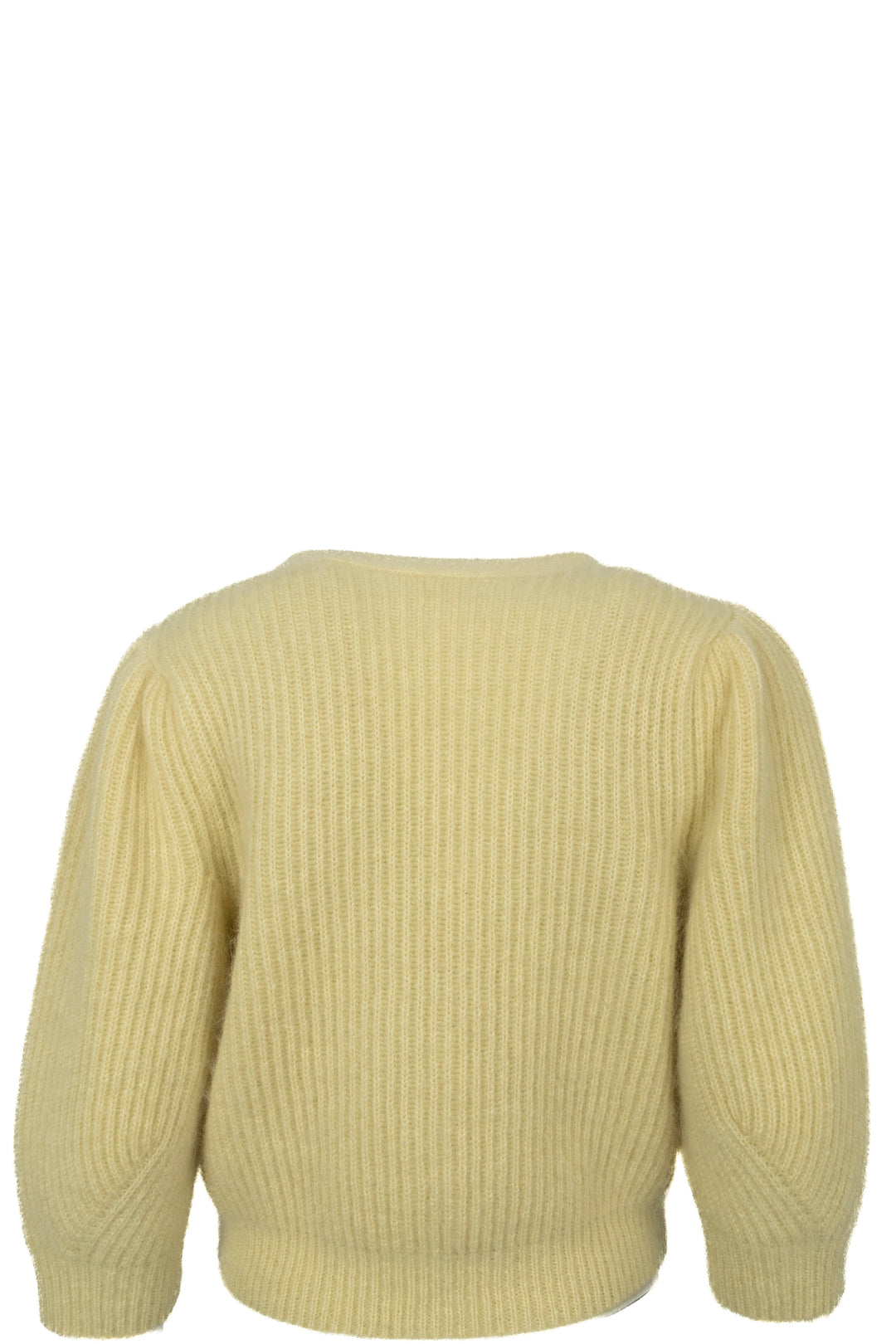 CELINE V Neck Knit Cardigan Mohair Yellow