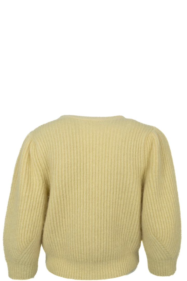 CELINE V Neck Knit Cardigan Mohair Yellow