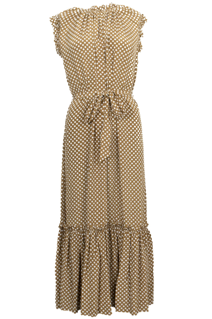 ZIMMERMANN Midi Dress Belted Kaki White Dots