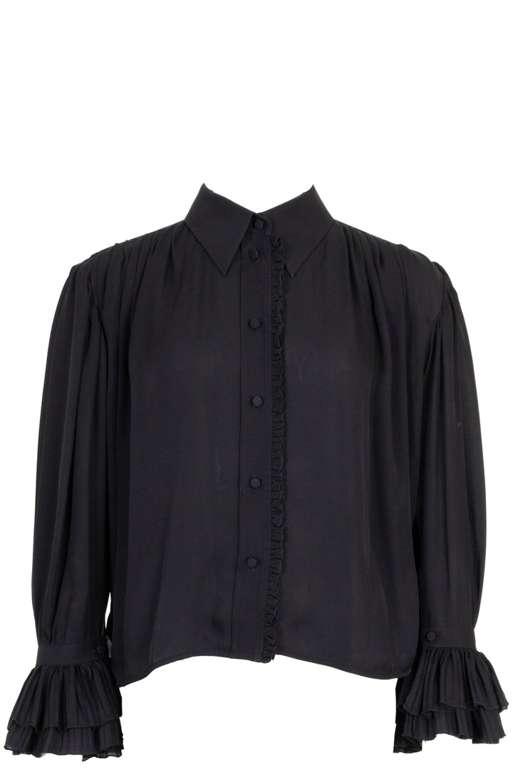 KHAITE Ruffled Shirt Silk Black