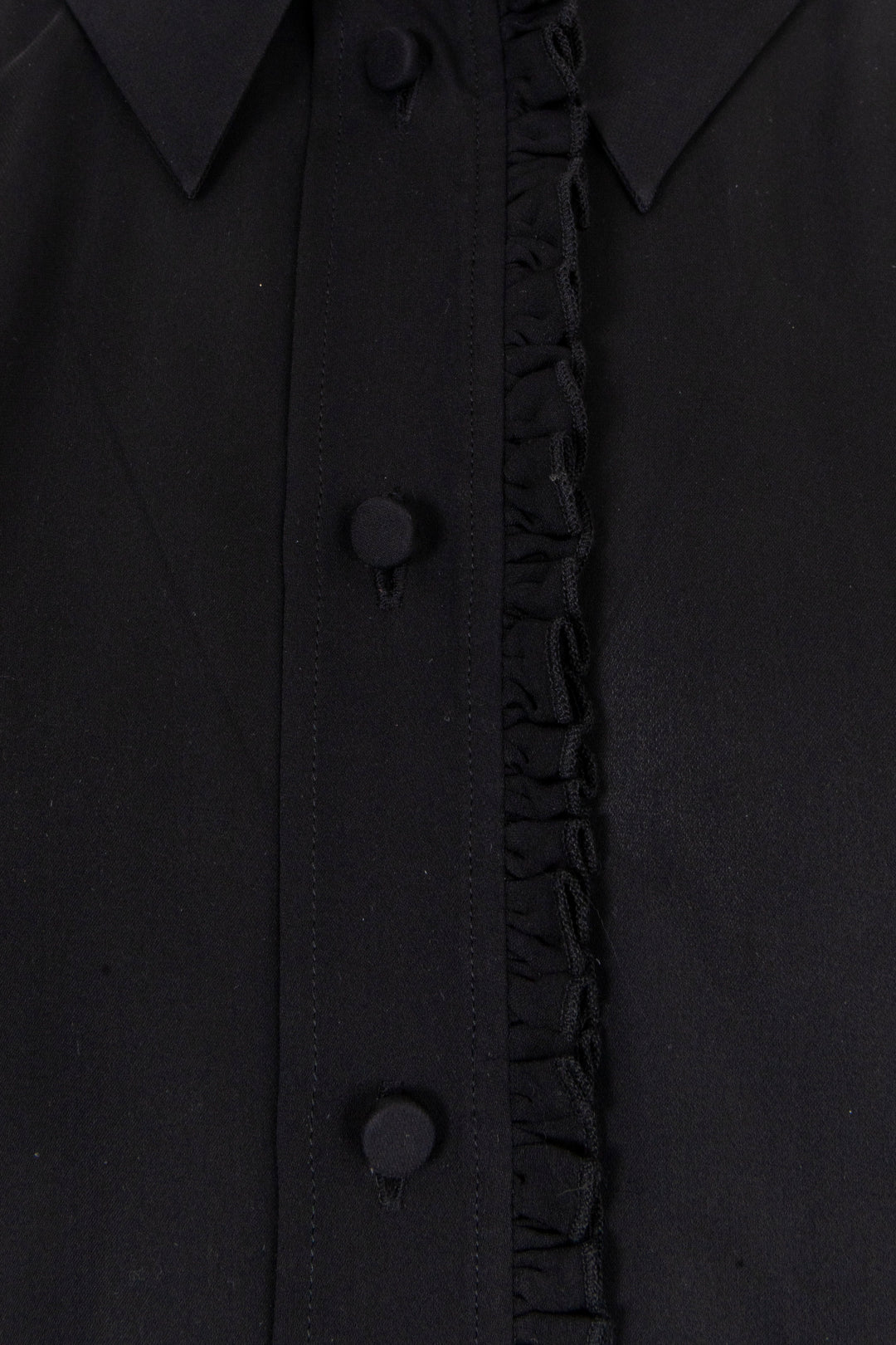 KHAITE Ruffled Shirt Silk Black