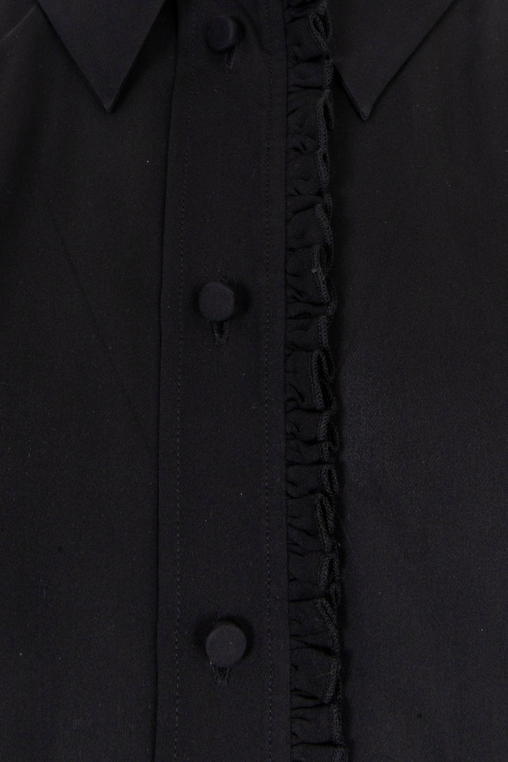 KHAITE Ruffled Shirt Silk Black