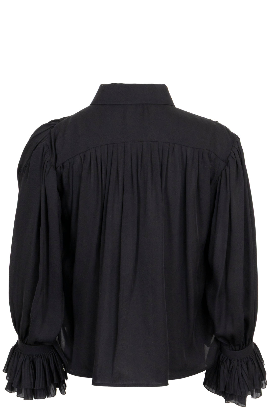 KHAITE Ruffled Shirt Silk Black